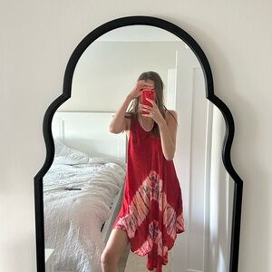 Red Tie-Dye Sleeveless Dress